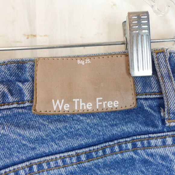 We The Free People Laurel Canyon Flare Jeans Womens 27 Blue Wilson Denim FLAWS - Picture 13 of 15